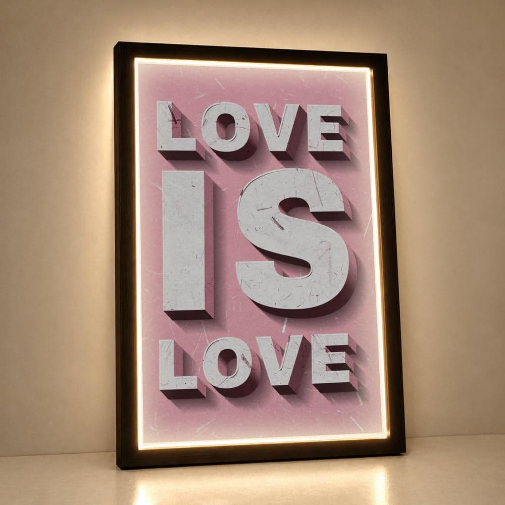 تابلو فرانت لایت عاشقانه طرح love is love کد FPF-27070