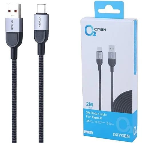 کابل شارژ 2 متری تایپ سی OXYGEN مدل LX32