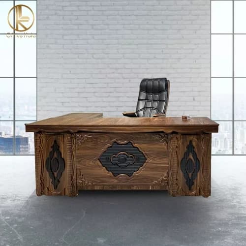 میز اداری مدیریتی مدل تارا وکیوم ابعاد 180 دارای ال هم سطح متحرک مبلمان آپادانا apadana مدل 636161