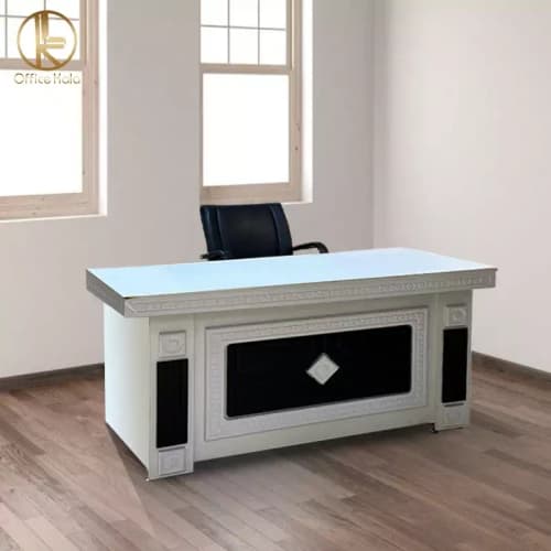 میز اداری و کارمندی مدل غزال وکیوم دو کشو ابعاد 140در 70 مبلمان آپادانا apadana مدل 636158