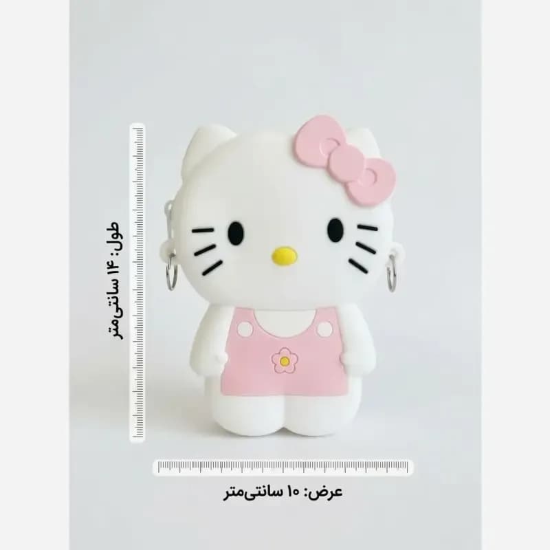 کیف دخترانه سیلیکونی طرح هلو کیتی سفید و صورتی