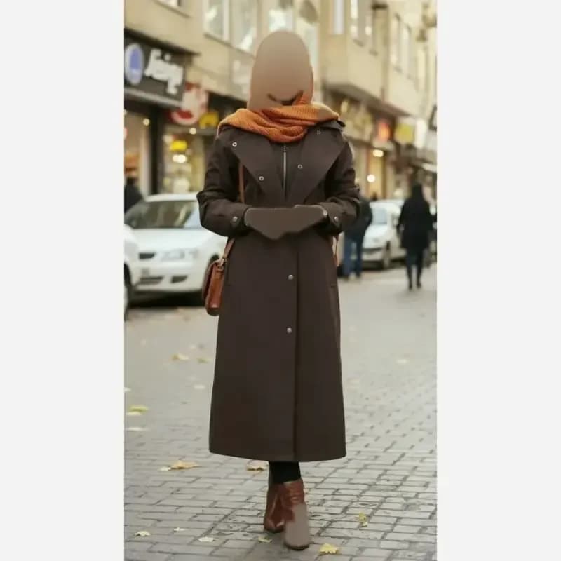 بارانی آستردار زنانه مدل آدرینا کتان زارا سایز 38 تا 50 — تصویر ۵