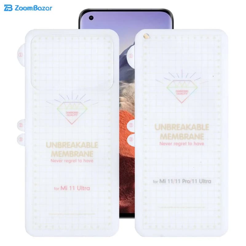 گلس بوف مدل Hydrogel مناسب برای گوشی موبایل شیائومی Mi 11 Ultra به همراه محافظ پشت گوشی — تصویر ۲