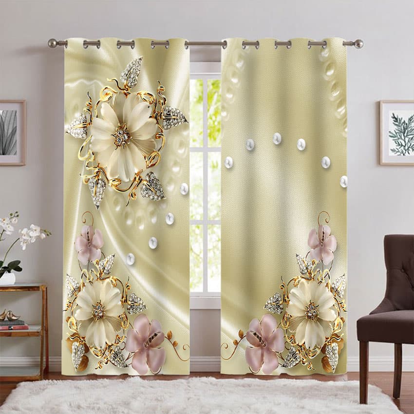 پرده پانچی طرح ساده و شیک از گل PK-7482