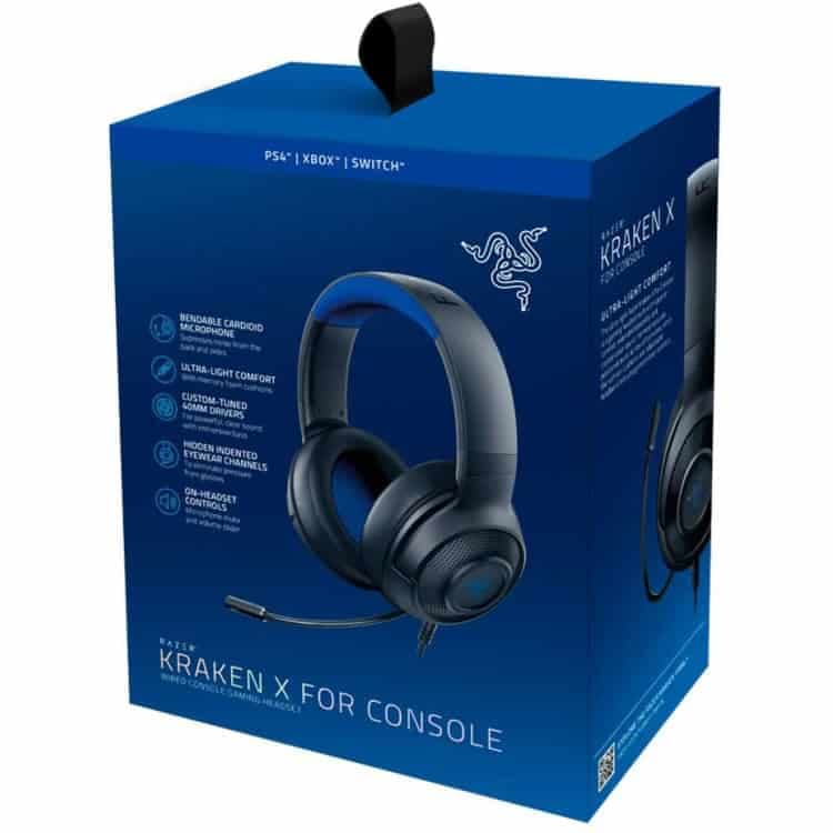 هدست با‌ سیم Razer Kraken X – مشکی/آبی — تصویر ۷