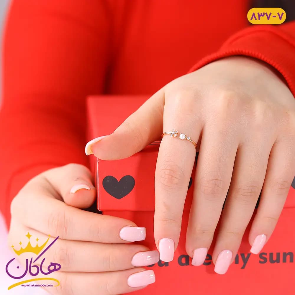 انگشتر زنانه ژوپینگ ظریف گل و ستاره |‌ xp 837/7