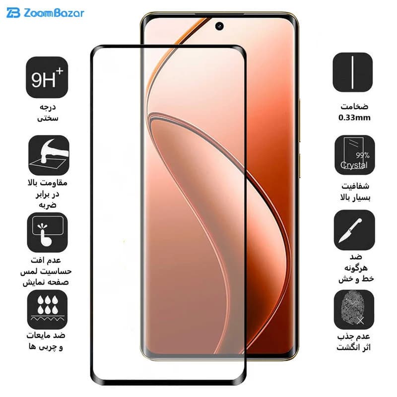 گلس بوف مدل FullGlue-Max مناسب برای گوشی موبایل ریلمی Realme 12 Pro Plus / 12 Pro / 12 Plus — تصویر ۳