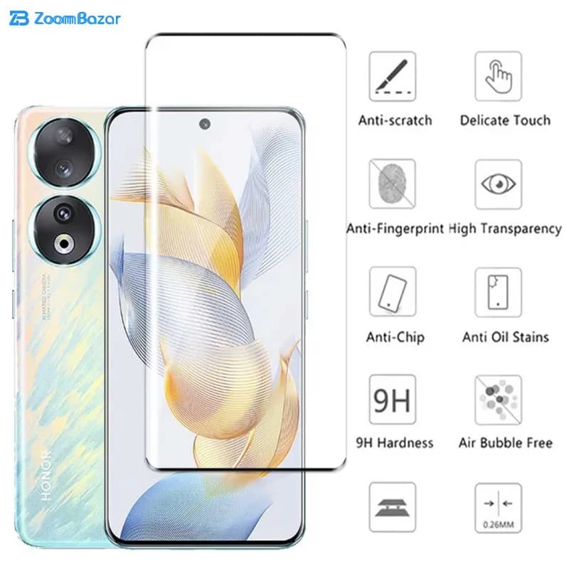 گلس بوف مدل FullGlue-Max مناسب برای گوشی موبایل آنر 90 / 90 Pro — تصویر ۵