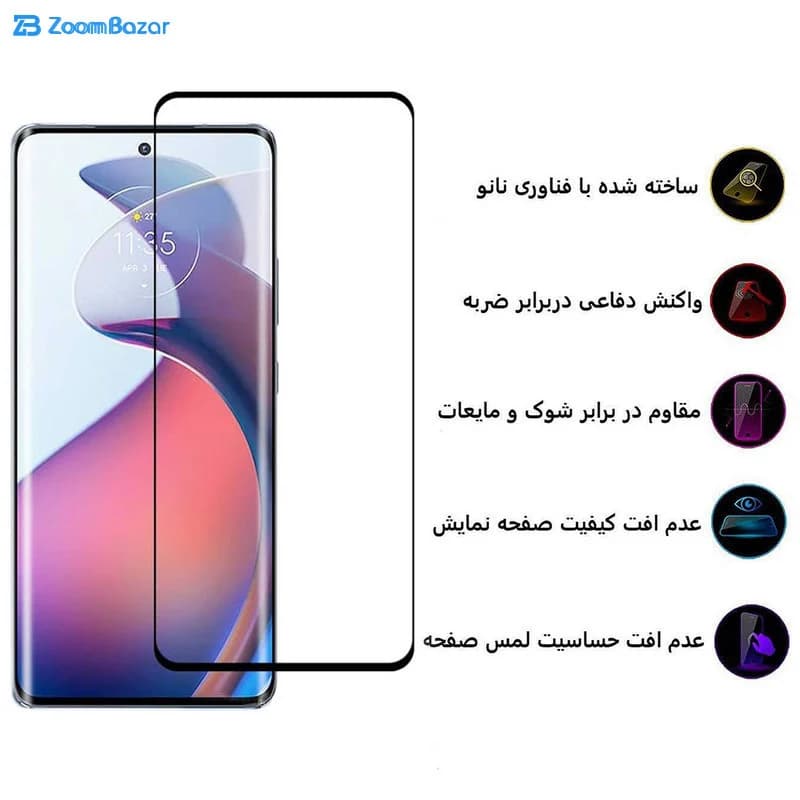 گلس بوف مدل Full-Glue مناسب برای گوشی موبایل موتورولا Edge 30 Fusion — تصویر ۴