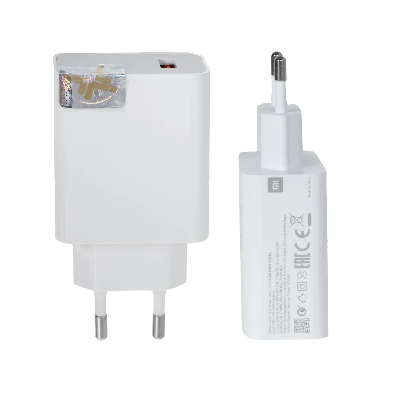 شارژر دیواری فست دو پین تک پورت Xiaomi مدل MDY-11-EZ – سفید – LY (گارانتی 6 ماهه شرکتی)