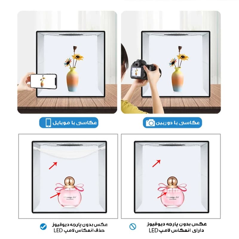 چادر عکاسی پلوز مدل PU5025B ابعاد 25*25 سانتی متر — تصویر ۴