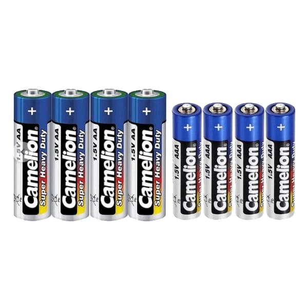 باتری قلمی و نیم قلمی کملیون مدل Super Heavy Duty بسته 8 عددی — تصویر ۴