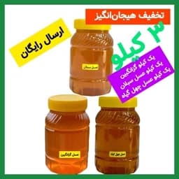 عسل های طبیعی پرفروش کوهیار 3 کیلویی (عسل چهل گیاه، عسل سبلان، عسل گزانگبین ) قیمت عمده ارسال رایگان و سریع — تصویر ۳