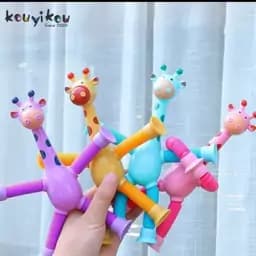 اسباب بازی زرافه فنری چسبونکی چراغدار وارداتی — تصویر ۵