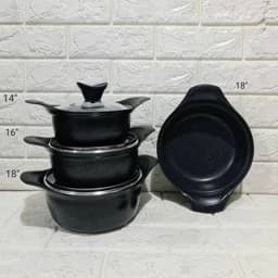 سرویس قابلمه گرانیتی 7پارچه فورج دانشجویی برند دیگ چک سایز کوچک — تصویر ۵