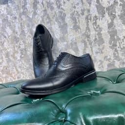 کفش مردانه تمام چرم طبیعی مدل هشترک بندی — تصویر ۳