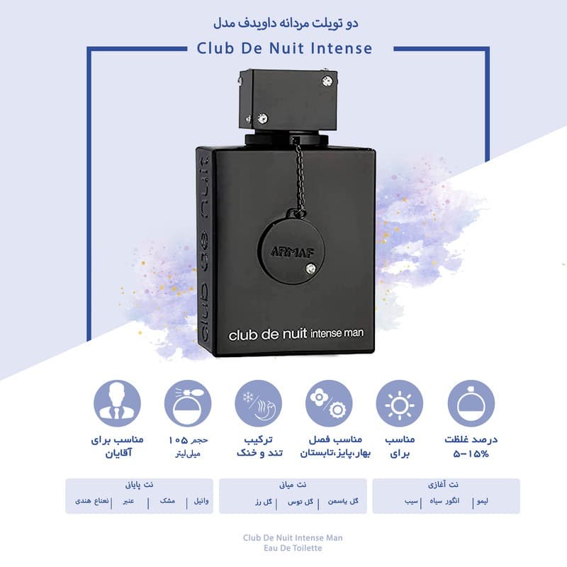 ادو تویلت مردانه آرماف مدل Club De Nuit Intense Man حجم 105 میل لیتر — تصویر ۱۰