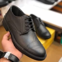 کفش چرم مردانه بندی مدل اروین رنگ مشکی زیره طبی پیو — تصویر ۵