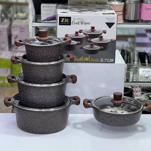 سرویس قابلمه 10 پارچه زیو طرح استانبول مدل 7120 کیفیت ضمانتی