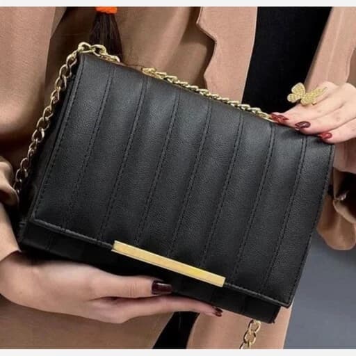 کیف مشکی زنانه سیما جنس چرم