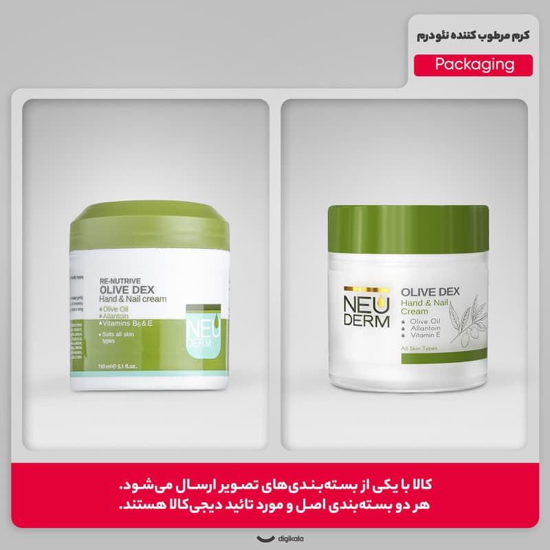 کرم مرطوبکننده دست و ناخن نئودرم مدل Olive Dex حجم 150 میلیلیتر — تصویر ۲