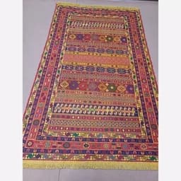 گلیم سوزنی(قالیچه) پشم دستباف عشایری آذربایجان پس کرایه — تصویر ۳