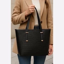 کیف زنانه چرم طبیعی طرح روشا چرم گواشیر — تصویر ۳