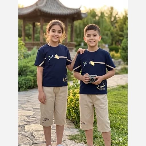 لباس کودک لباس بچگانه تیشرت شلوارک بچگانه ست اسپرت طرح وطنم