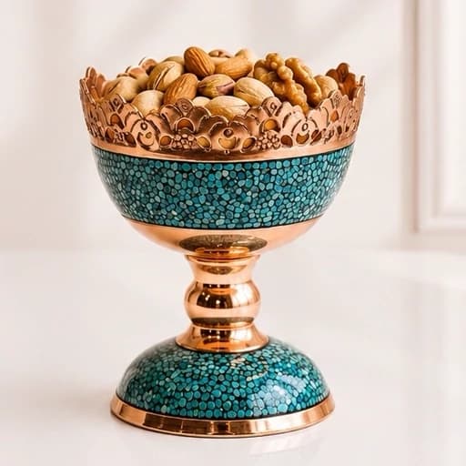 آجیل خوری فیروزه کوبی 10 سانتی صنایع دستی پرنسا