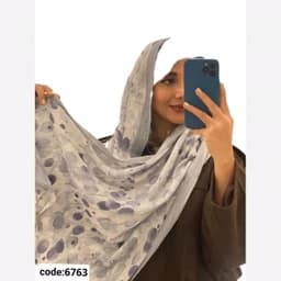 شال و روسری زنانه، شال برشکا لمه طرحدار قواره 200/75 مدل arad6763 — تصویر ۳
