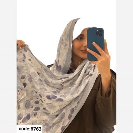 شال و روسری زنانه، شال برشکا لمه طرحدار قواره 200/75 مدل arad6763 — تصویر ۲