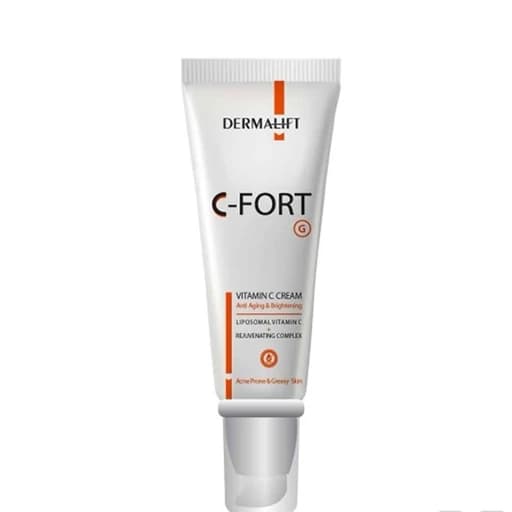 کرم صورت درمالیفت مدل C-Fort حاوی ویتامین C مناسب پوست چرب