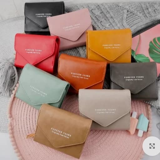 کیف پول دخترانه و زنانه پاکتی جاکاراتی دار جای عکس چرم مصنوعی