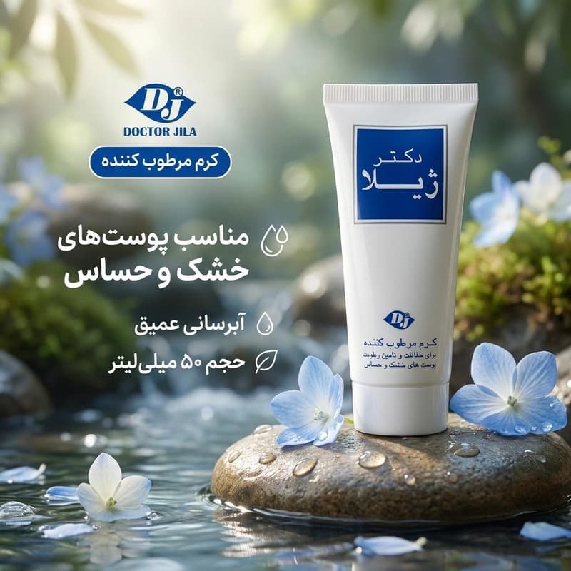 کرم مرطوب کننده برند دکتر ژیلا مدل 012 مناسب پوست های خشک و حساس حجم 50 میلی لیتر — تصویر ۲