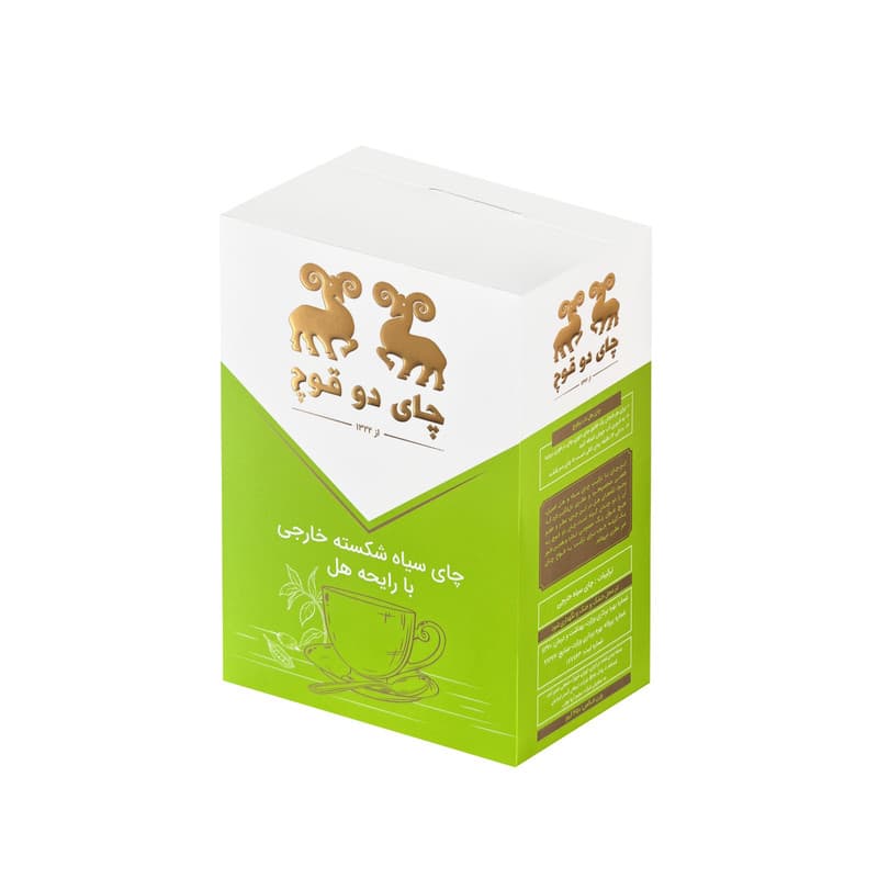 چای سیاه خارجی شکسته دو قوچ با رایحه هل - 450گرم — تصویر ۳