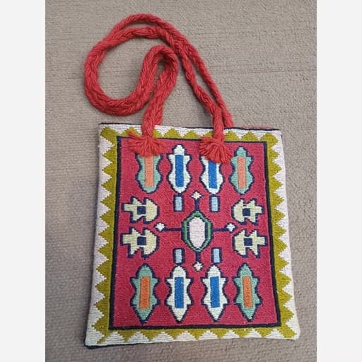 کیف ورنی (گلیم پیچ) پشم دستباف آذربایجان پس کرایه — تصویر ۲
