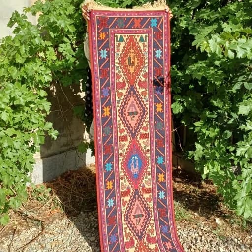 رانر گلیم پیچ پشم دستباف آذربایجان(200در50) پس کرایه