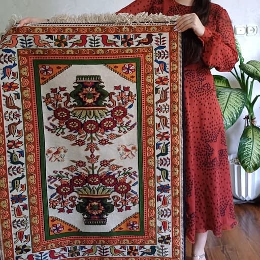 ورنی (گلیم پیچ ) پشم اعلا دستباف قره داغ آذربایجان پس کرایه