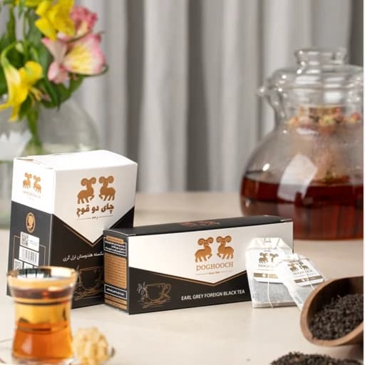 پک چای عطری450 گرم و تی بگ عطری 25 عددی دو قوچ