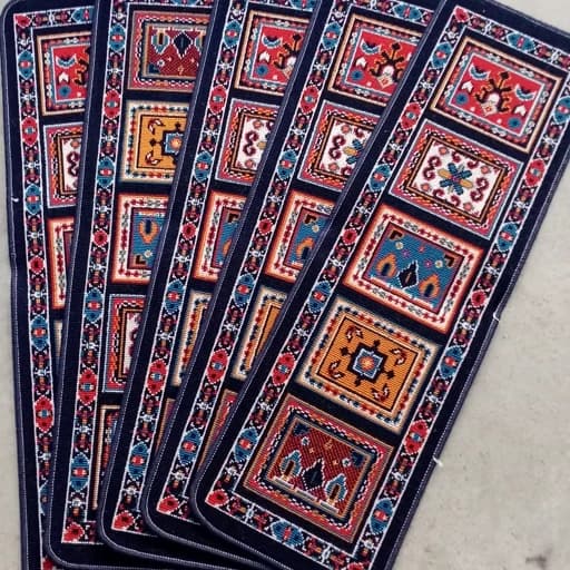 گلیم ماشینی کاشان طرح کژال سرمه ای روپله ای (80 در 30) پس کرایه