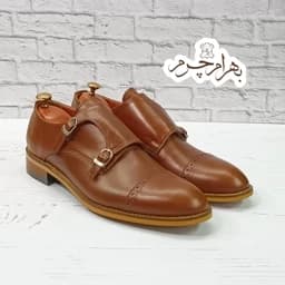 کفش مردانه مجلسی چرم طبیعی مدل آلفردو قهوه ای — تصویر ۳