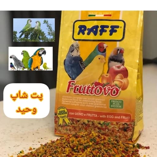 غذای تخم مرغی پرندگان راف فروتووغنی شده بامیوه وویتامین 100گرم — تصویر ۲