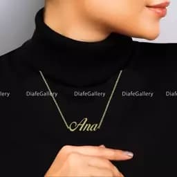 گردنبند نقره اسم آنا Ana با آبکاری طلا 18 عیار و زنجیر جنس استیل رنگ ثابت کد 1 — تصویر ۵