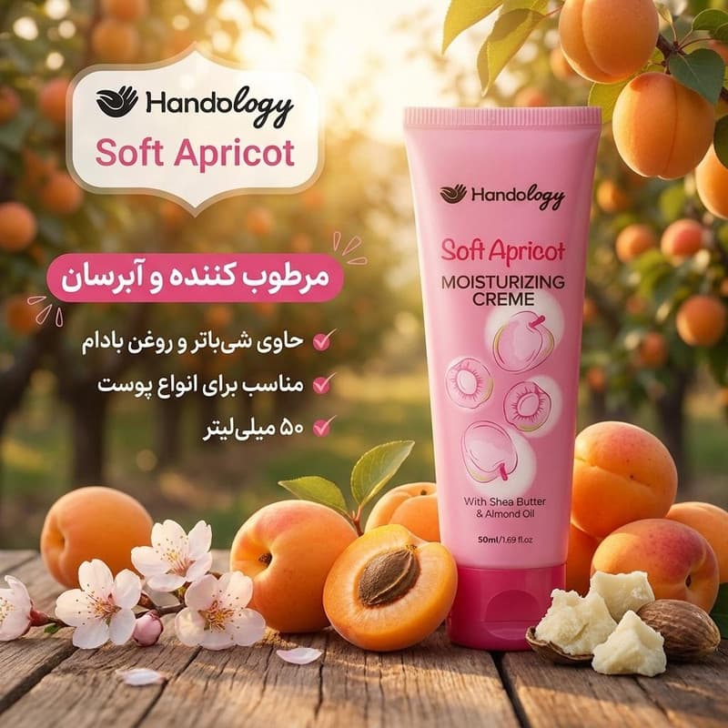 کرم مرطوب کننده دست و صورت هندولوژی مدل Apricot مناسب برای انواع پوست حجم 50 میلی لیتر — تصویر ۳