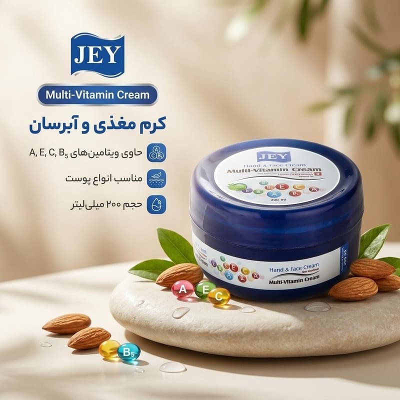 کرم مغذی دست و صورت جی مدل Multi Vitamin مناسب انواع پوست حجم 200 میلی لیتر — تصویر ۲
