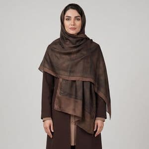شال زنانه مدل مجلسی دولایه حریر توری نگین ریز — تصویر ۶