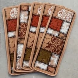 گلیم ماشینی کاشان طرح چهل تیکه بادومی روپله ای(80در30) پس کرایه — تصویر ۳