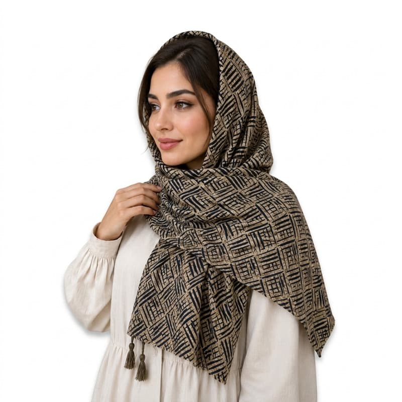 شال زنانه طرحدار مدل خطی کد ۱۰۰۲ — تصویر ۶