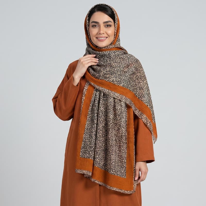 شال الیاف نخی زنانه مدل Mahgol015 با طول و عرض 200*55 سانتیمتر — تصویر ۳