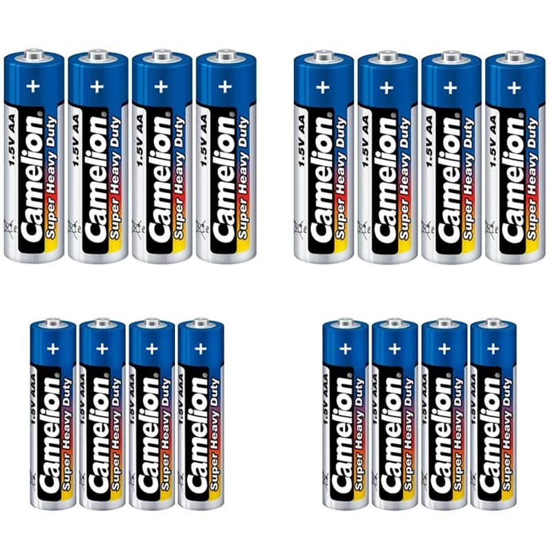باتری قلمی و نیم قلمی کملیون مدل Super Heavy Duty بسته 16 عددی — تصویر ۵